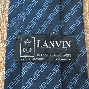 Lanvin Navy Patterned Silk Tie